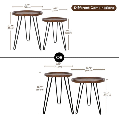 Solid Wood Top Nesting Tables