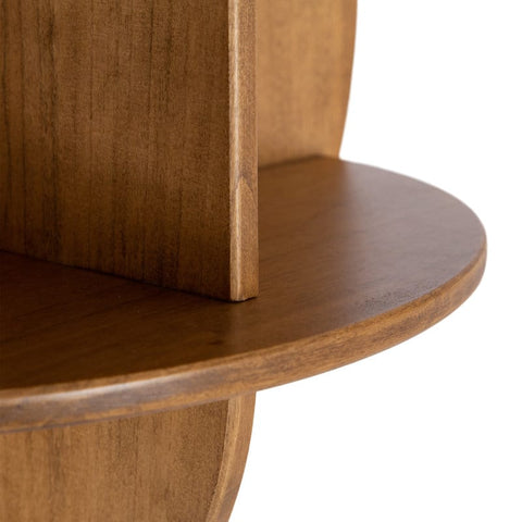 Half-Circle Wooden Floating Side Table