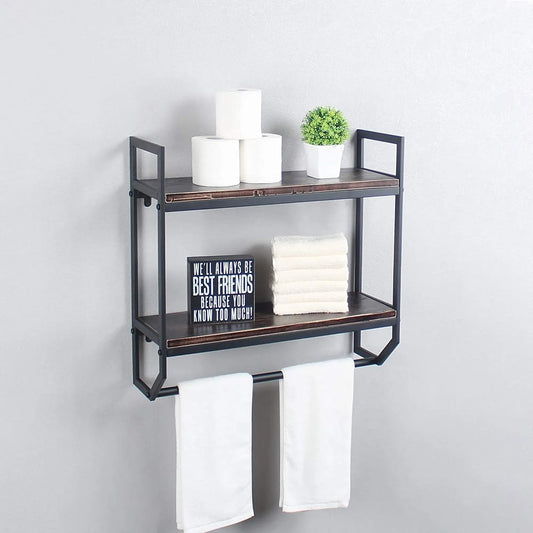 2-Tier Metal Industrial Bathroom Shelves