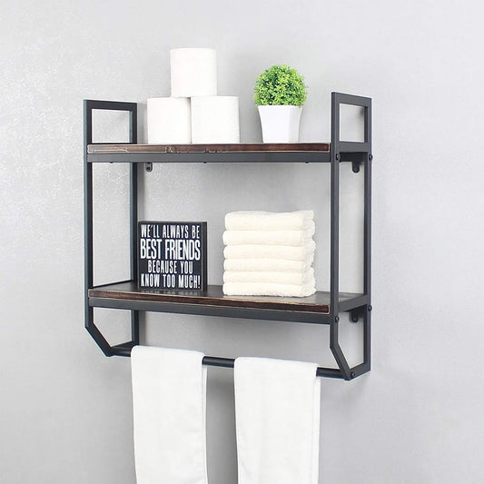 2-Tier Metal Industrial Bathroom Shelves