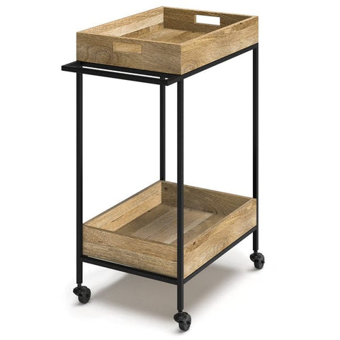 Natural Black Metal Serving Trolley