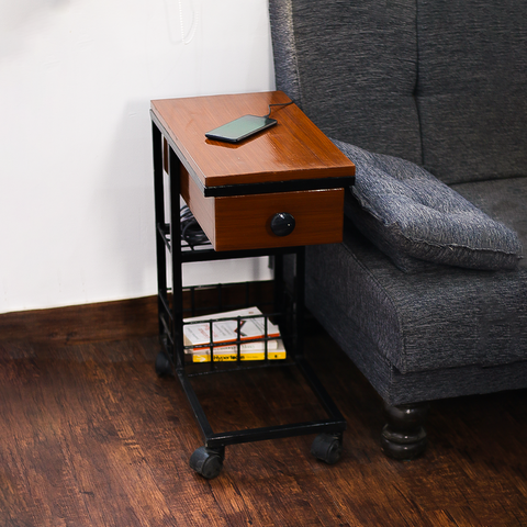 Side Table Power H27 Trunk: Side Table with Power Outlet – Theruralgallery