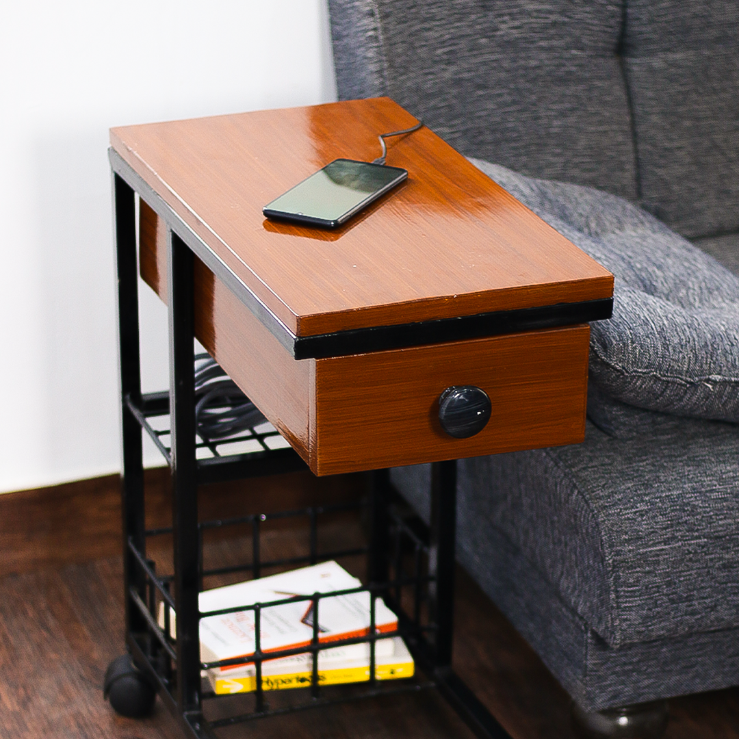 Side Table Power H27 Trunk: Side Table with Power Outlet – Theruralgallery