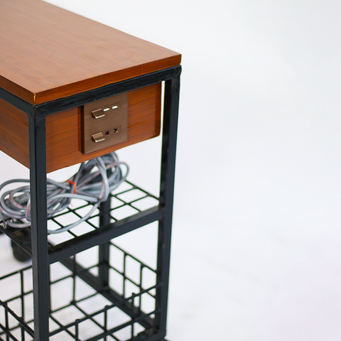 Side Table Power H27 Trunk: Side Table with Power Outlet – Theruralgallery