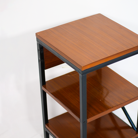 Wooden Side Shelf Table with Power Outlet