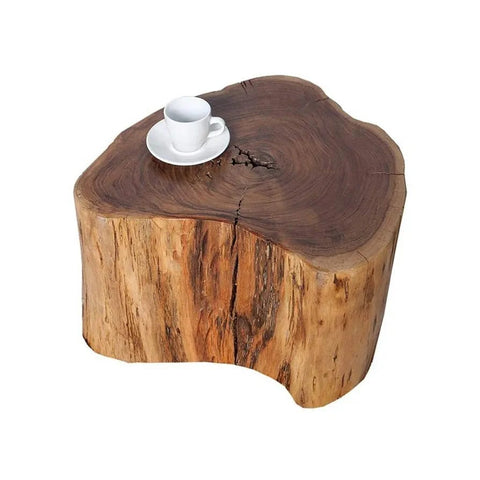 L30 Crust: Live Edge Natural Wood Log, Solid Wood Stool for Lounge, Stump Solid Table