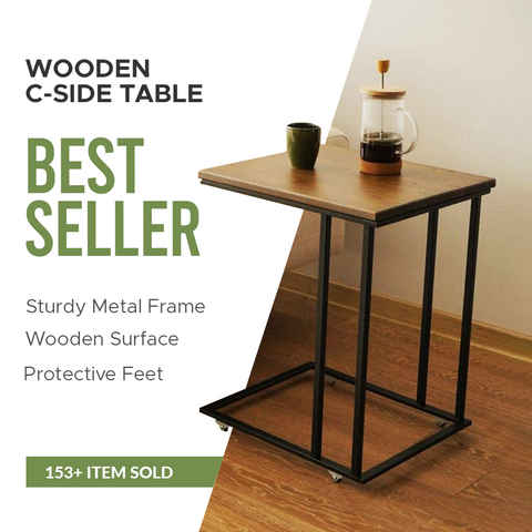 Wooden C Side Table