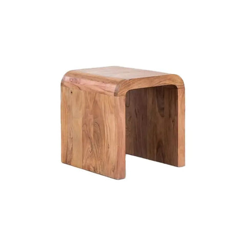 W21 Brookside, Wooden C-Shaped Side Table, Compact Sofa & Bedside Accent Furniture