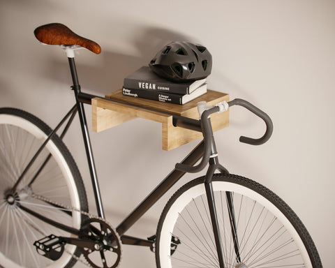 Handmade Solid wood Bicycle rack/wall mounted hook for bike