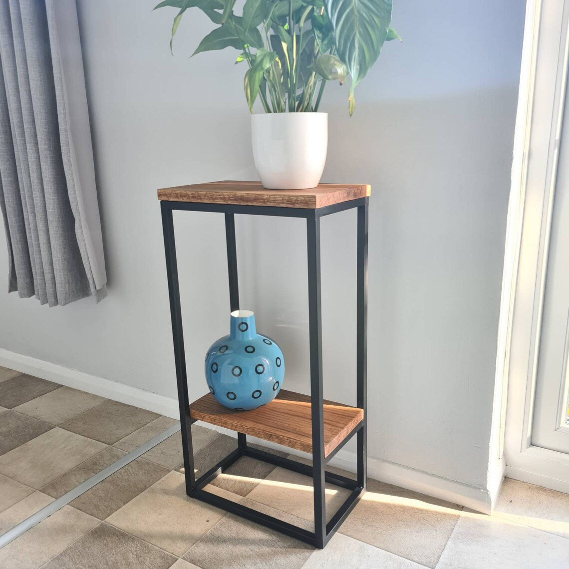 Double Metal Chunky Side Table Log Holder