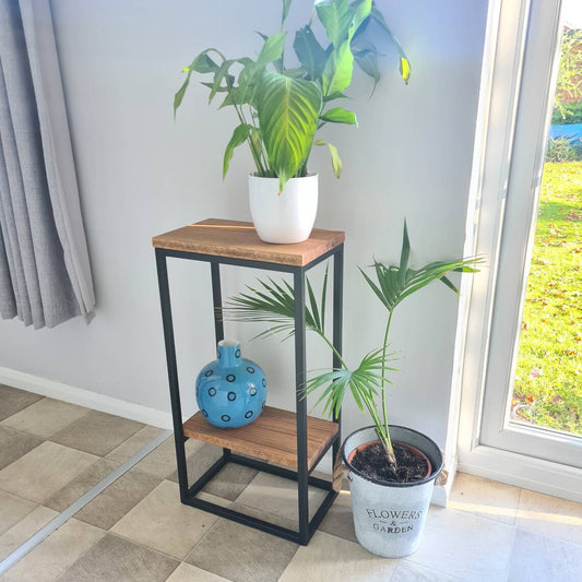 Double Metal Chunky Side Table Log Holder