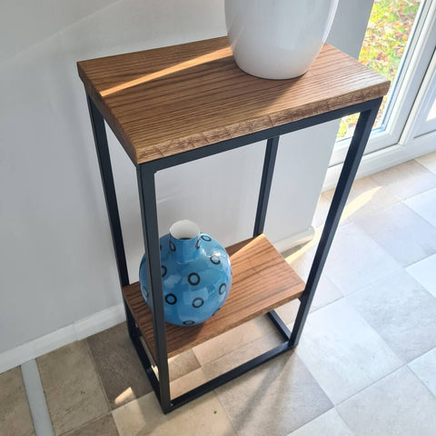 Double Metal Chunky Side Table Log Holder