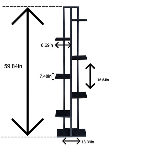 Black Gold Plant Stand, 6 and 7 Tier Plant Pot Stand, Decorative Flower Shelf, Indoor Plant Holder, Outdoor Plant Shelf