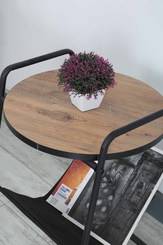 Round Top Side Coffee Table With Storage