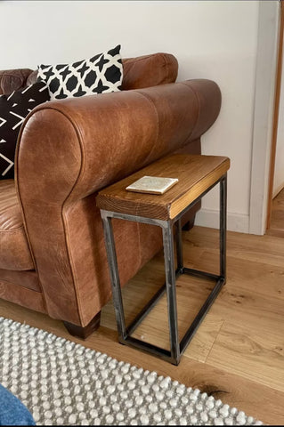 Calder Industrial Rustic Sofa Side Table