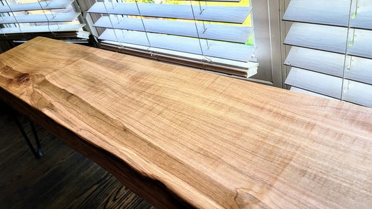 L24 Loom: Live Edge Bench with Hairpin Legs, Rustic Modern Entryway, Modern Room Furniture, Unique Plant Display