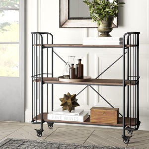 Adari Black Metal Serving Trolley