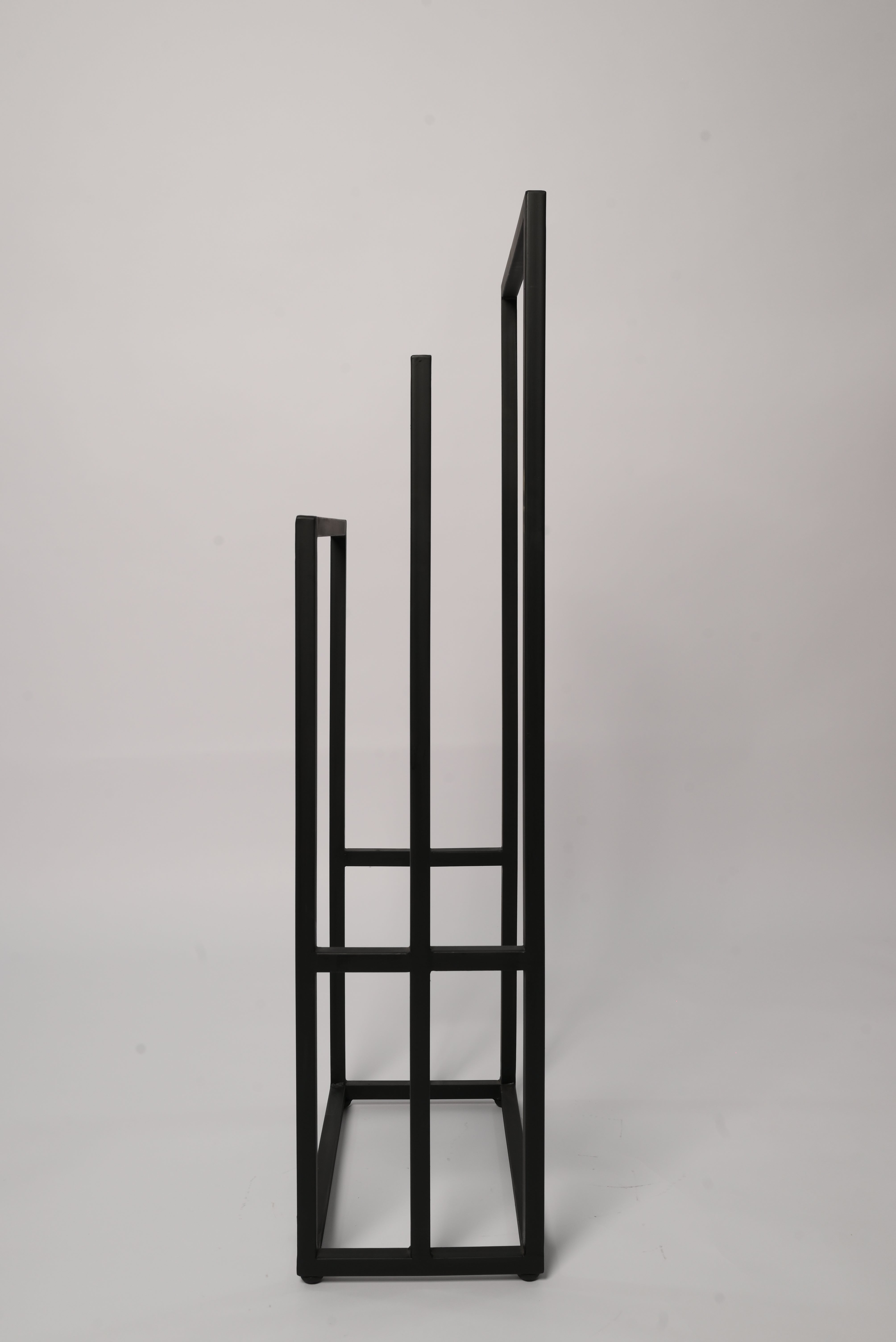 industrial metal towel rack full view