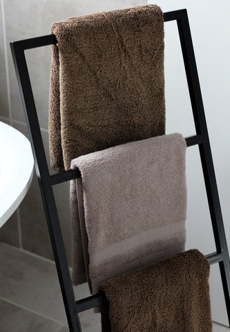 industrial metal towel rack side angle