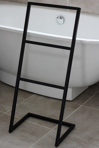 matte metal towel stand corner placement