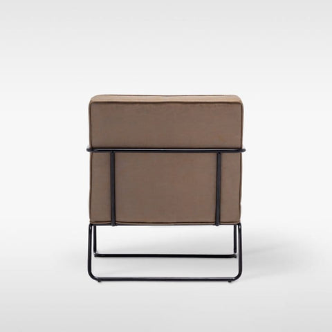 metal accent chair side profile