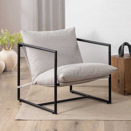 metal framed sling chair living room