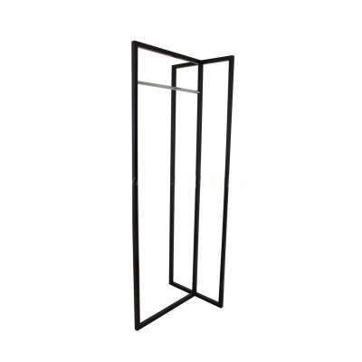 metal garment rack with hanging coats