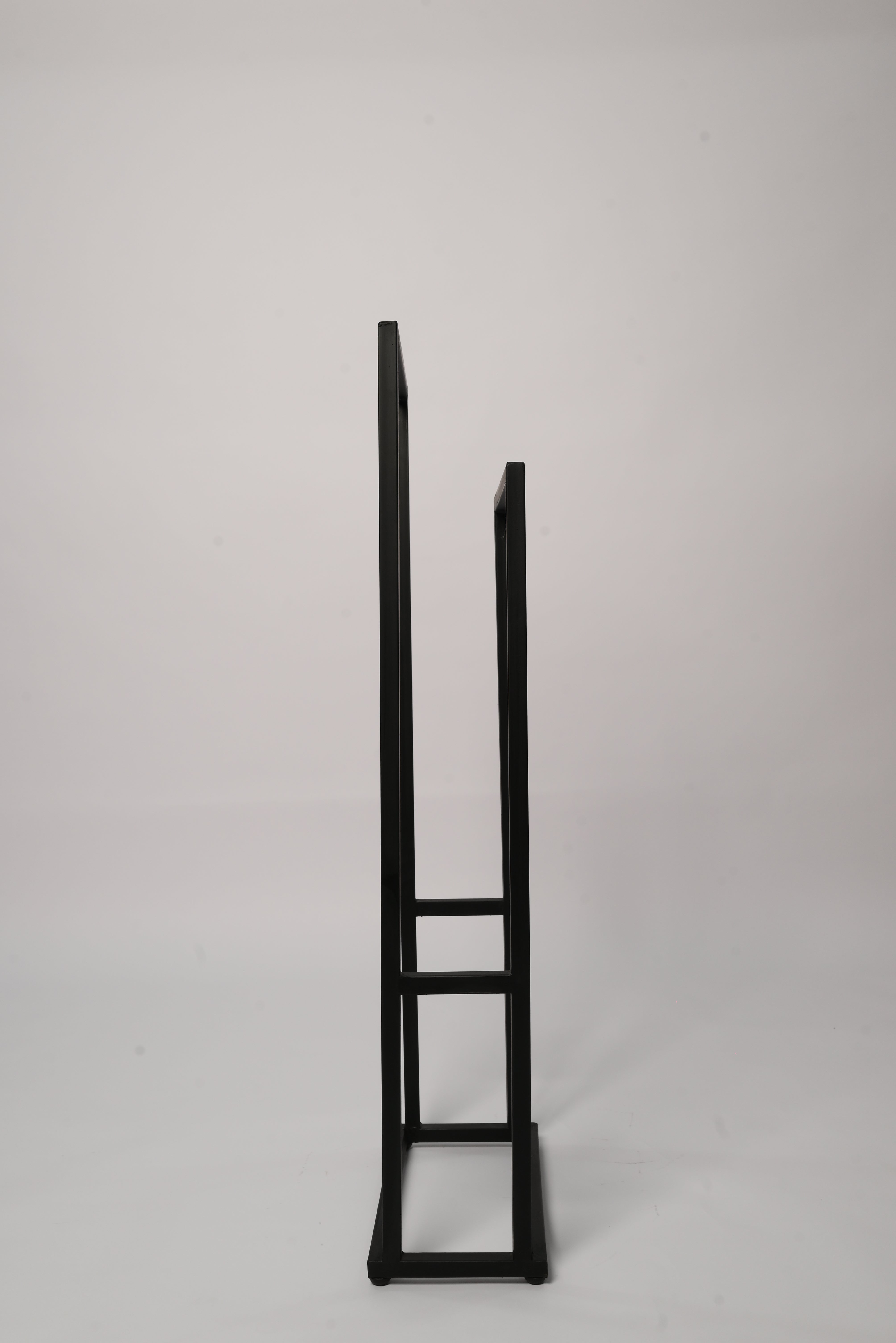 metal towel rack styled bathroom setting