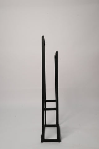 metal towel rack styled bathroom setting