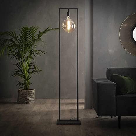 powder-coated metal floor lamp in living room
