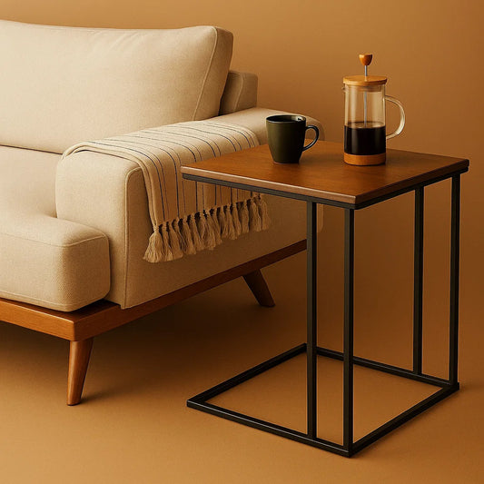 H56 Trunk: Wooden C Side Table, Coffee Side Table, Minimalist & Versatile, Space-Saving Solution