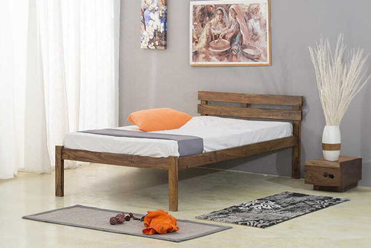 W93 Serene: Solid Wood Bed