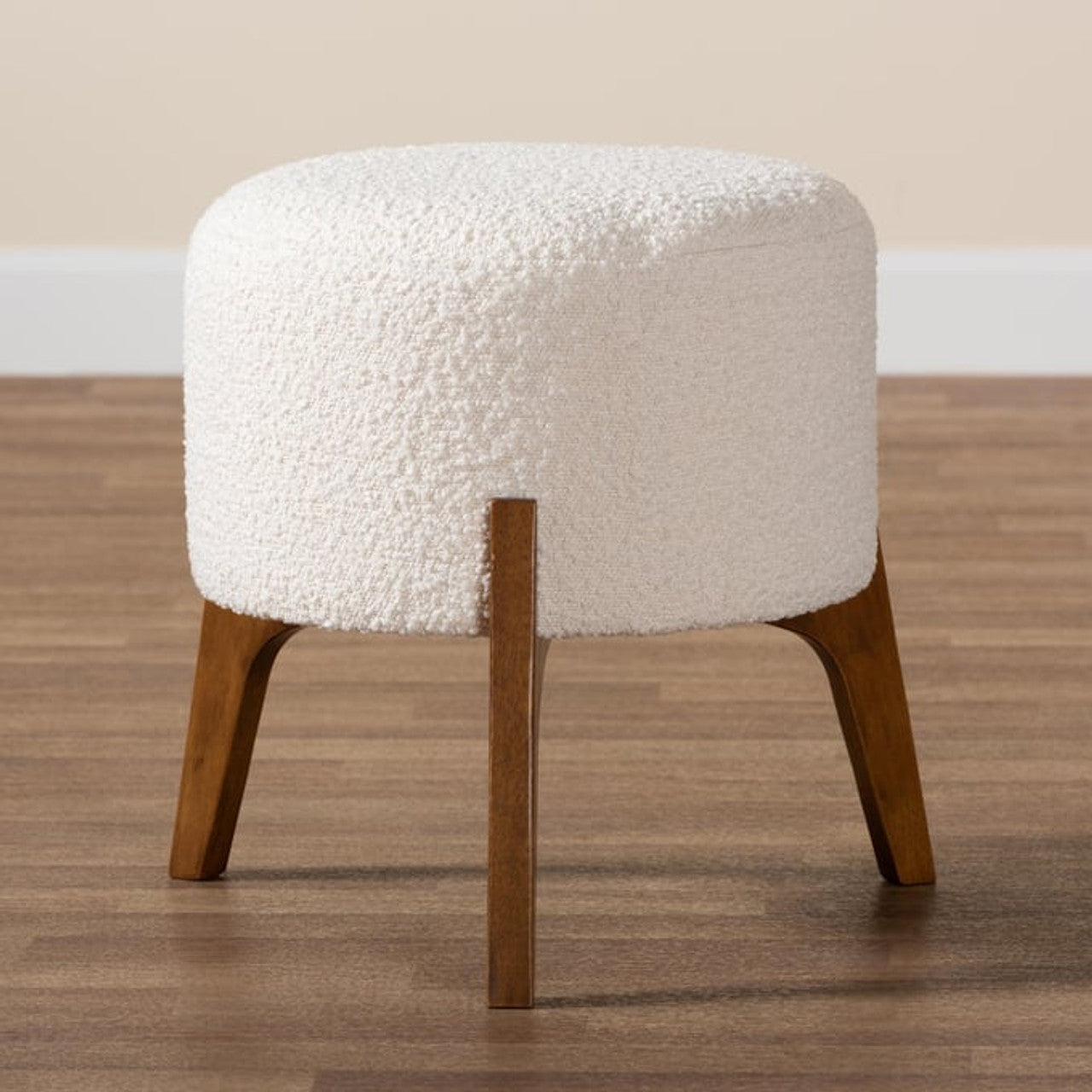 sheesham wood stool cushioned top close-up