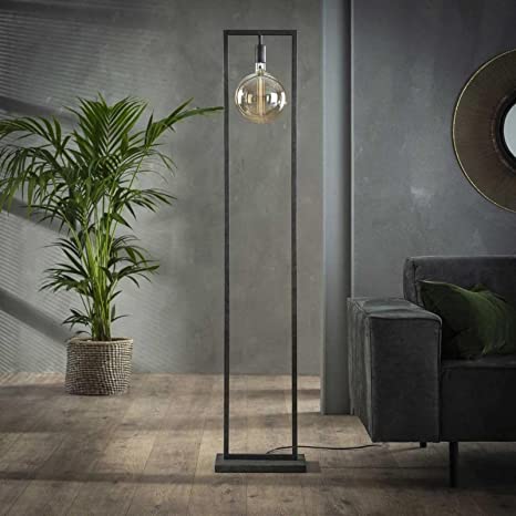 slim metal floor lamp corner placement