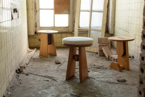 upholstered stool matte finish