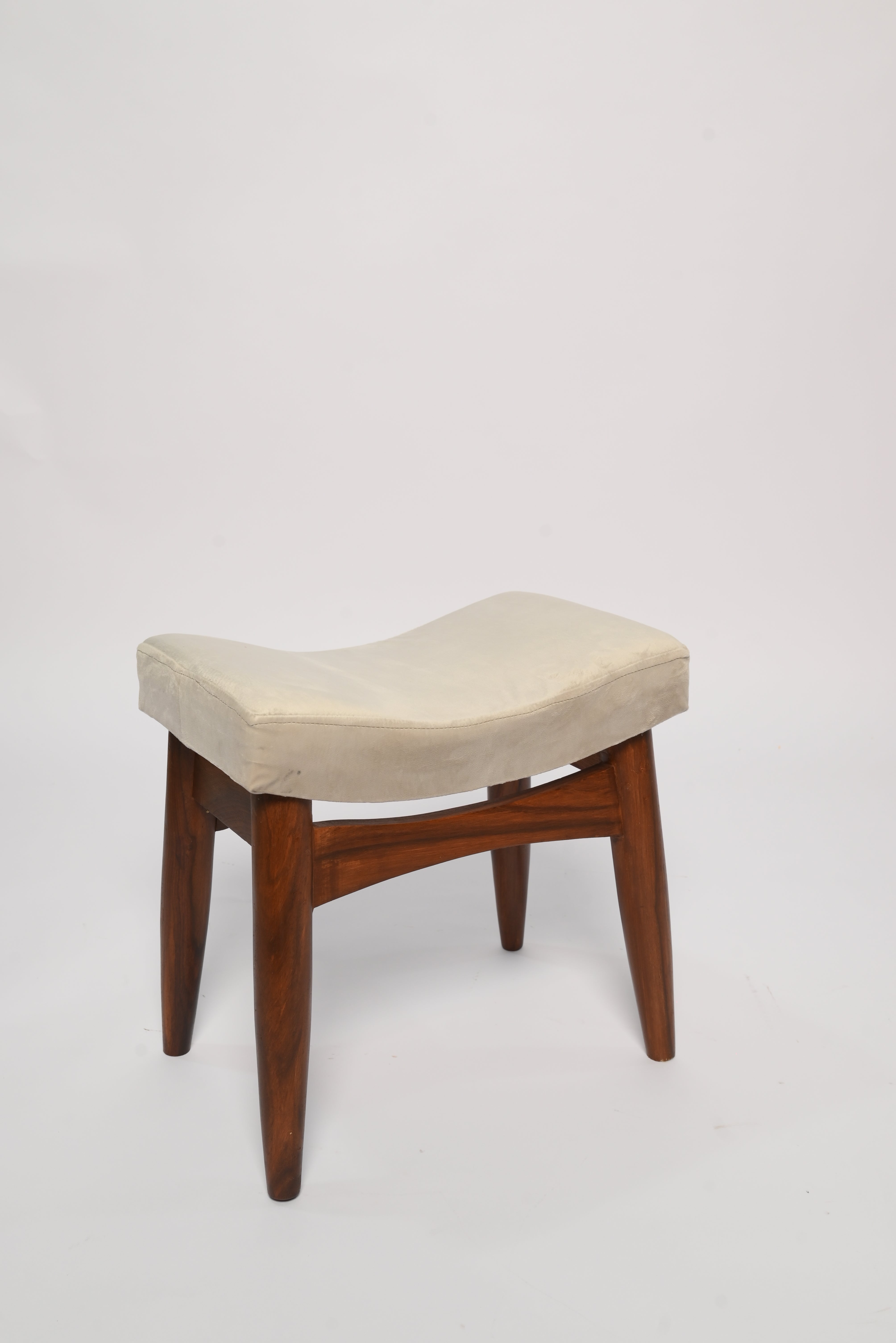 upholstered wood stool full view