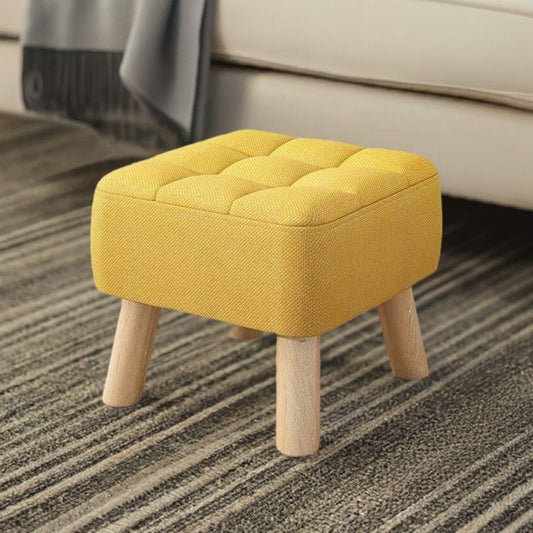 upholstered wooden stool cushioned top