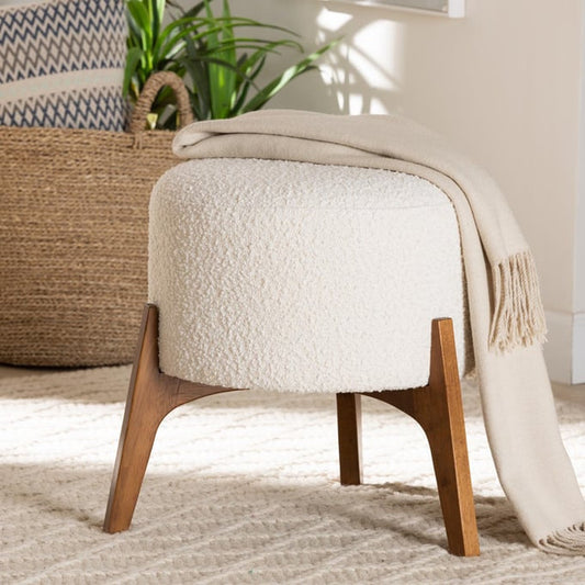upholstered wooden stool living room setting