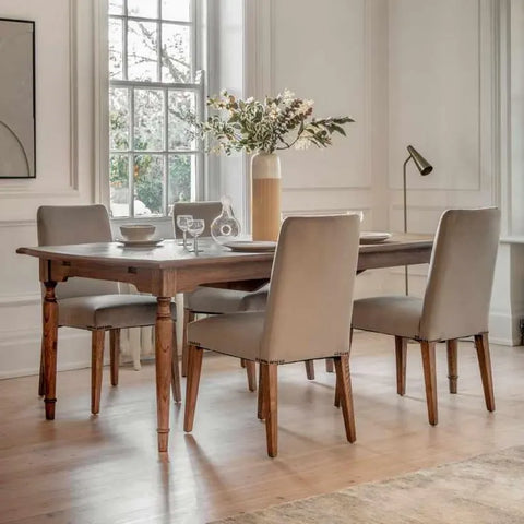 wood dining chair backrest close-up