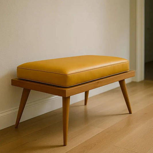 wooden bench entryway setting