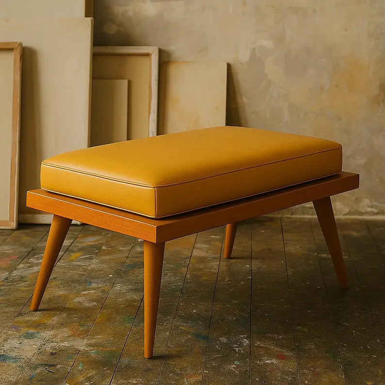 wooden bench seat close-up