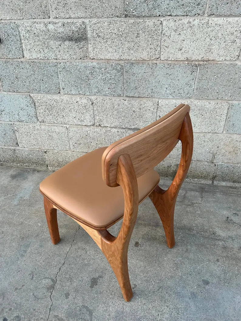 wooden dining chair back profile