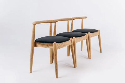 wooden dining chair backrest close-up