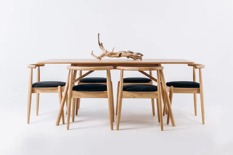 wooden dining chair seat detail