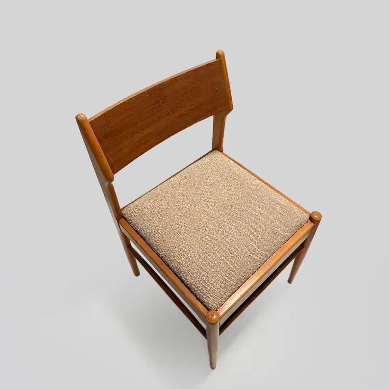 wooden dining chair seat close-up