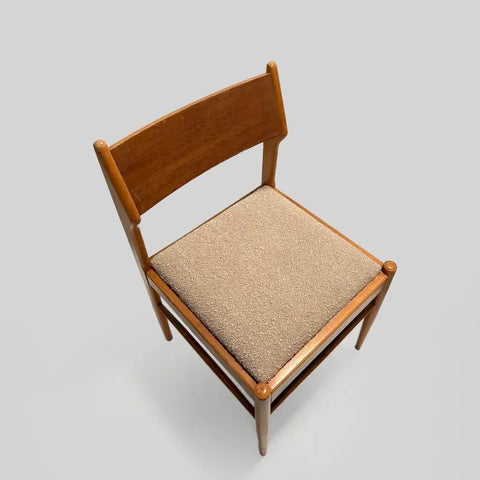 wooden dining chair seat close-up