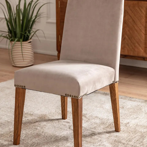 wooden dining chair seat detail