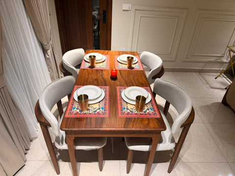 wooden dining chair side angle