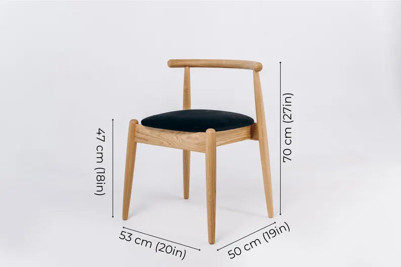 wooden dining chair side view