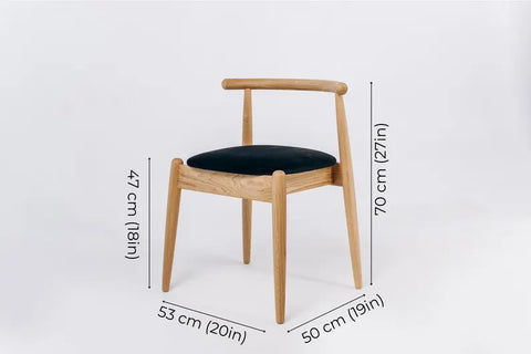 wooden dining chair side view